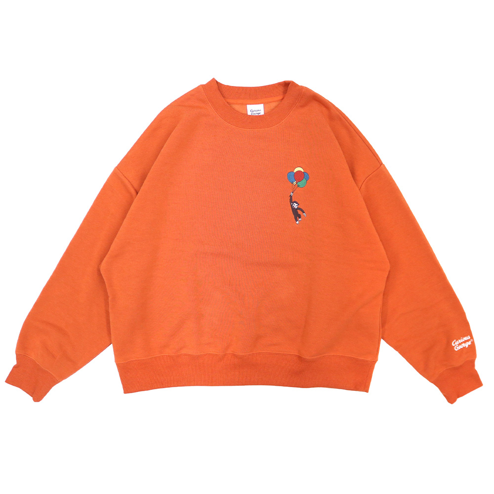 【ひでたんさん専用】MOSCHINO オレンジ クルーネック トレーナー おさるのジョージ 裏起毛ワイドクルーネックトレーナー（レディース