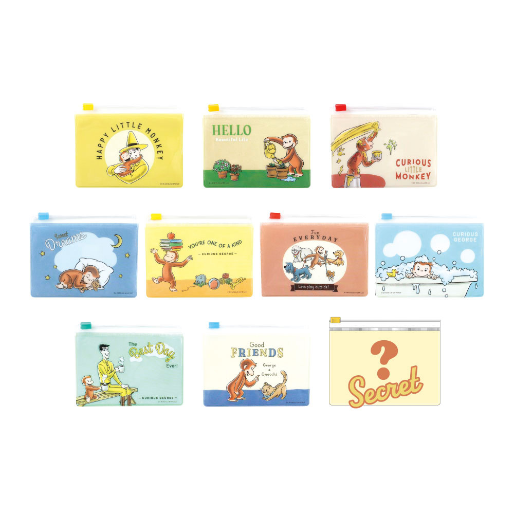 ジョージ様 リクエスト 12点 まとめ商品(全38枚) おさるのジョージ シークレットスライドポーチ スケッチスタイル