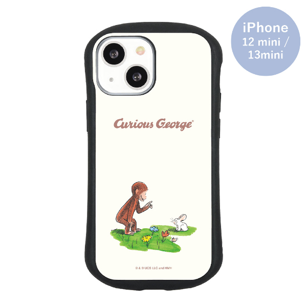 おさるのジョージ iPhone 13 mini/12 mini対応 ハイブリッドガラスケース おさるのジョージ公式オンラインストア 365CURIOUS スマホケース13
