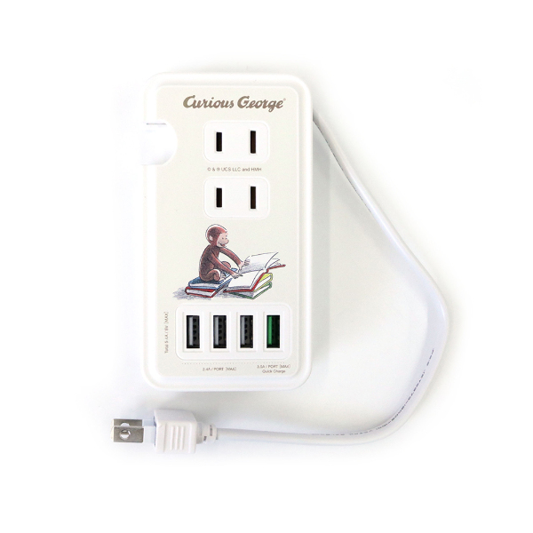 おさるのジョージ USBポート付きACタップ おさるのジョージ公式オンラインストア 365CURIOUS