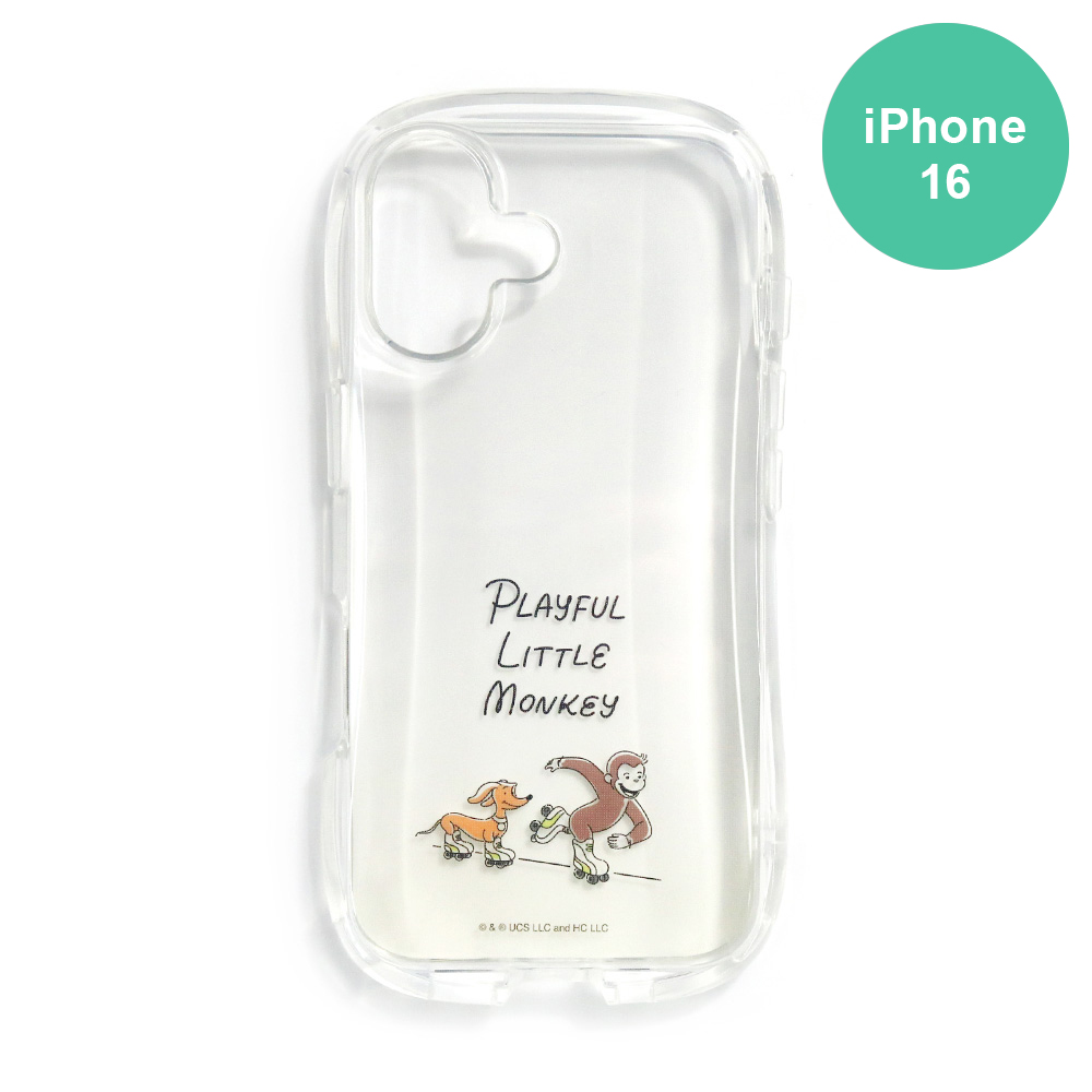 ござる おさるのジョージ iPhone16対応クリスタルクリアケース - おさるの