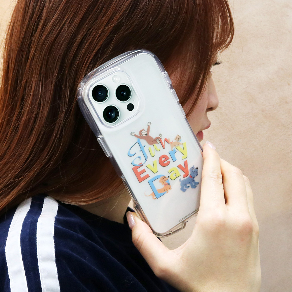 おさるのジョージ iPhone16対応クリスタルクリアケース - おさるの