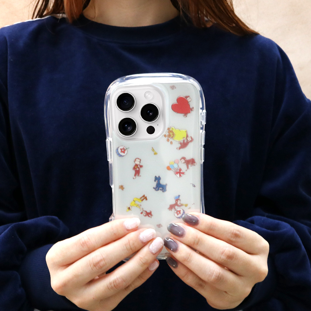 おさるのジョージ iPhone16対応クリスタルクリアケース - おさるの