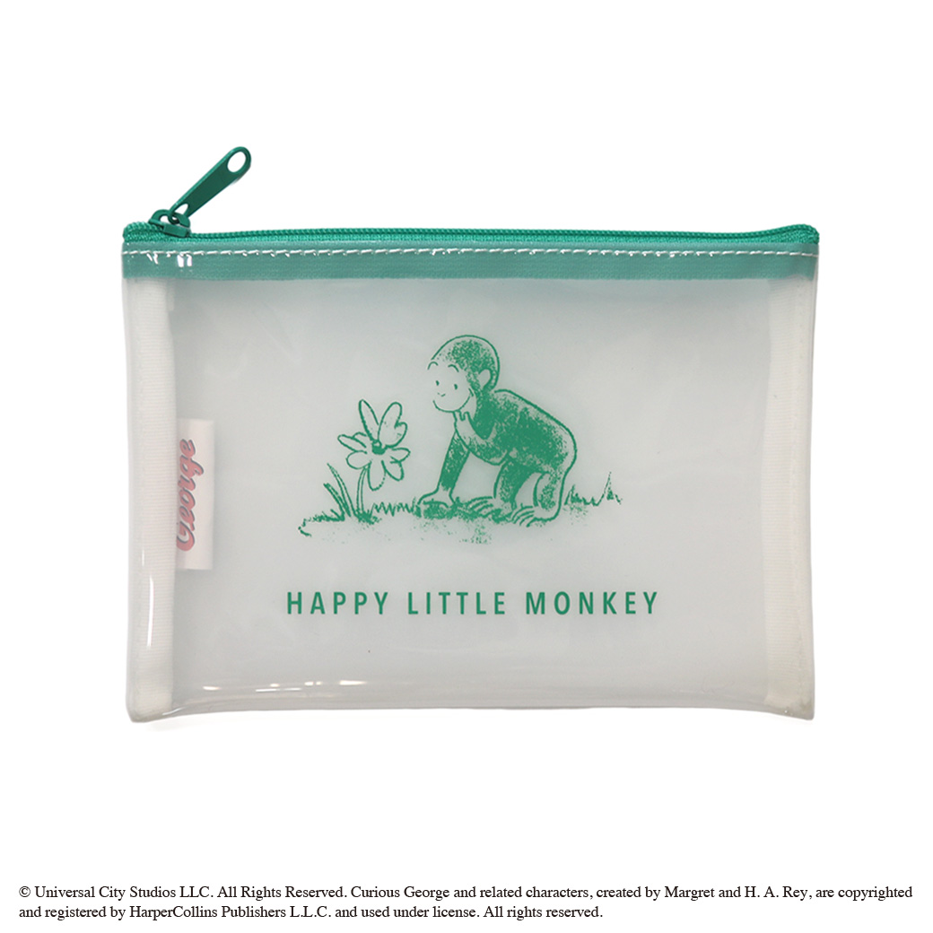 夢しずく　おさるのもんきち クリアポケット付きショルダーポーチ Curious George クリアポーチ - おさるのジョージ公式オンラインストア
