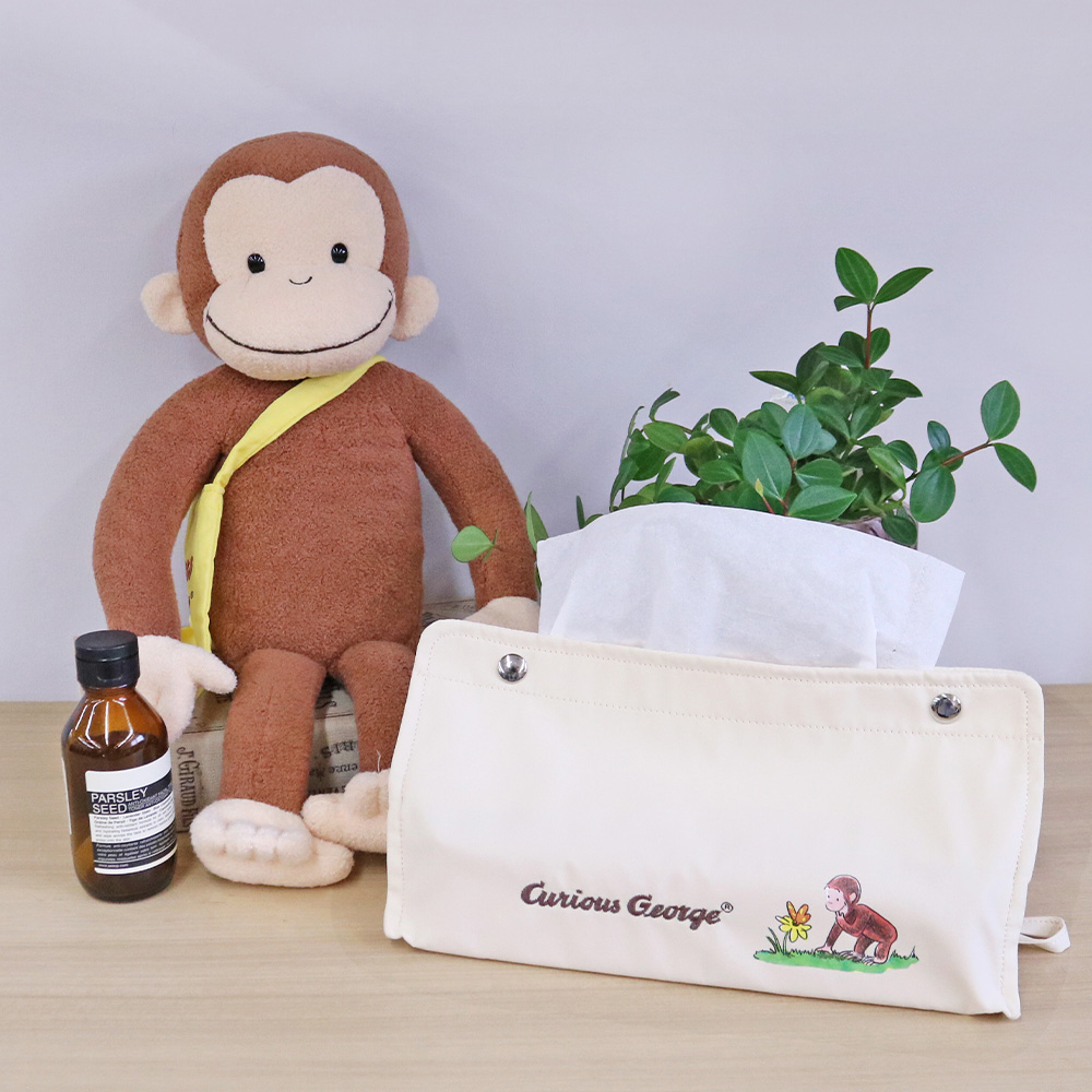 Curious George 刺繍ティッシュカバー - おさるのジョージ公式