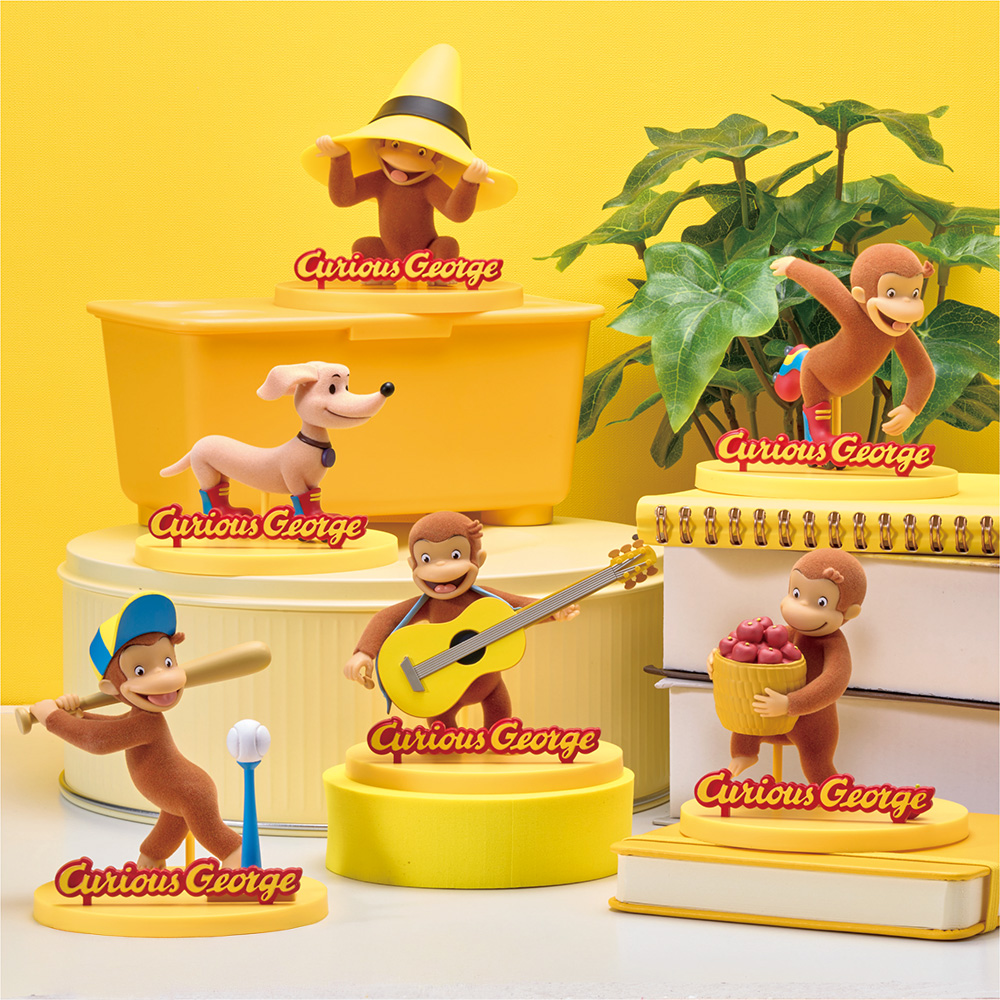 おさるのジョージ GPSBOX もふふわフィギュア全6種 （BOX） - おさるの