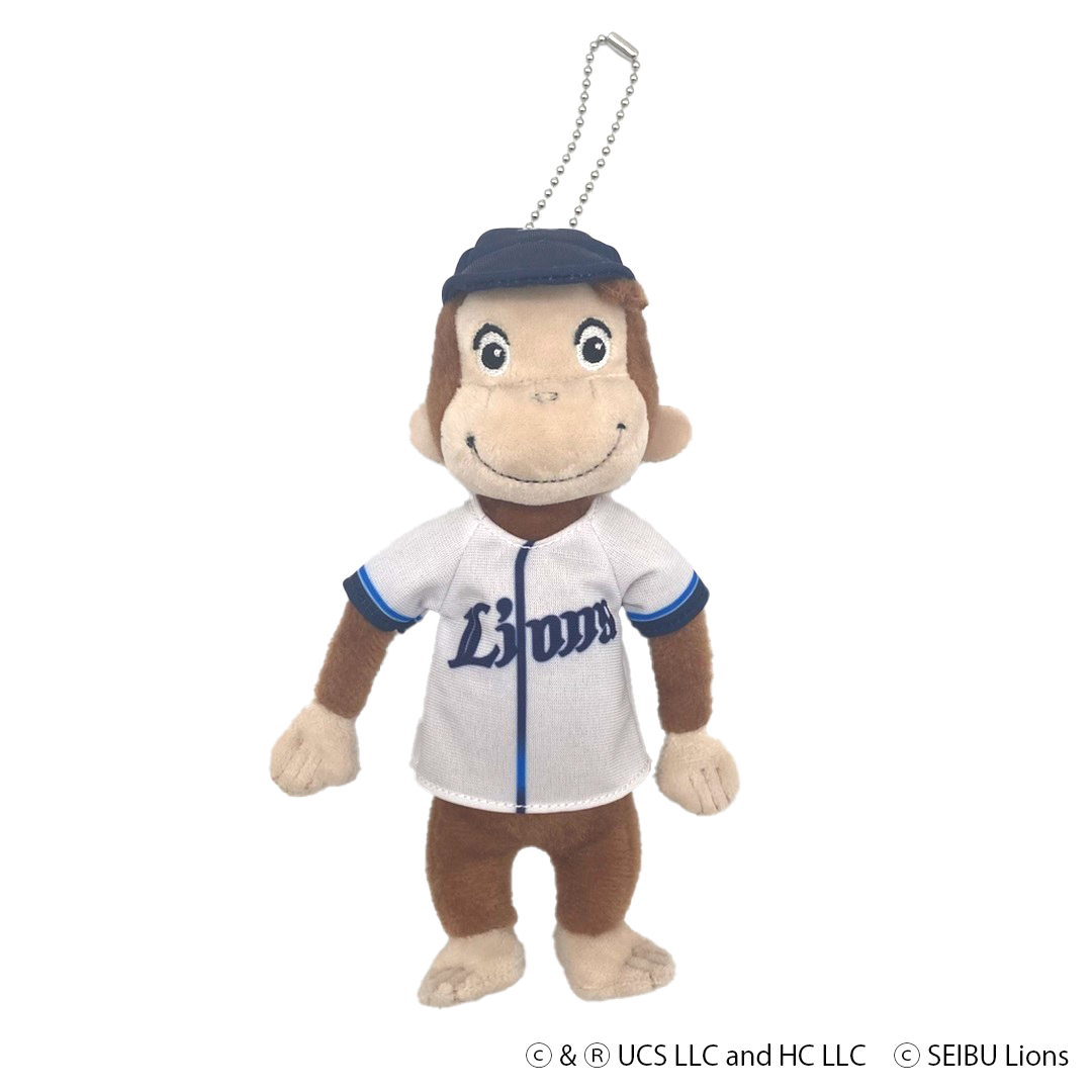 北海道日本ハムファイターズ　おさるのジョージ　ボールチェーン付きぬいぐるみ おさるのジョージ×日本ハムファイターズ ボールチェーン付き