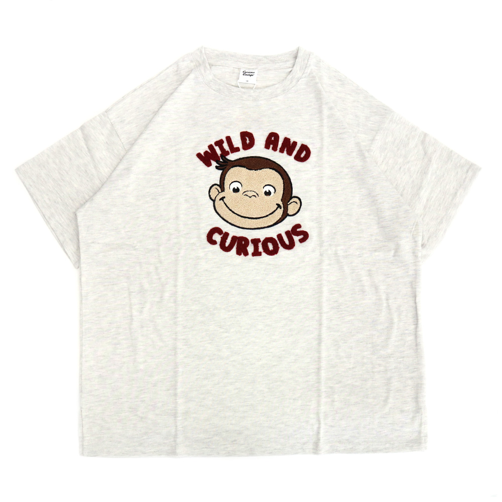 おさるのジョージ サガラ刺繍半袖Tシャツ（レディース