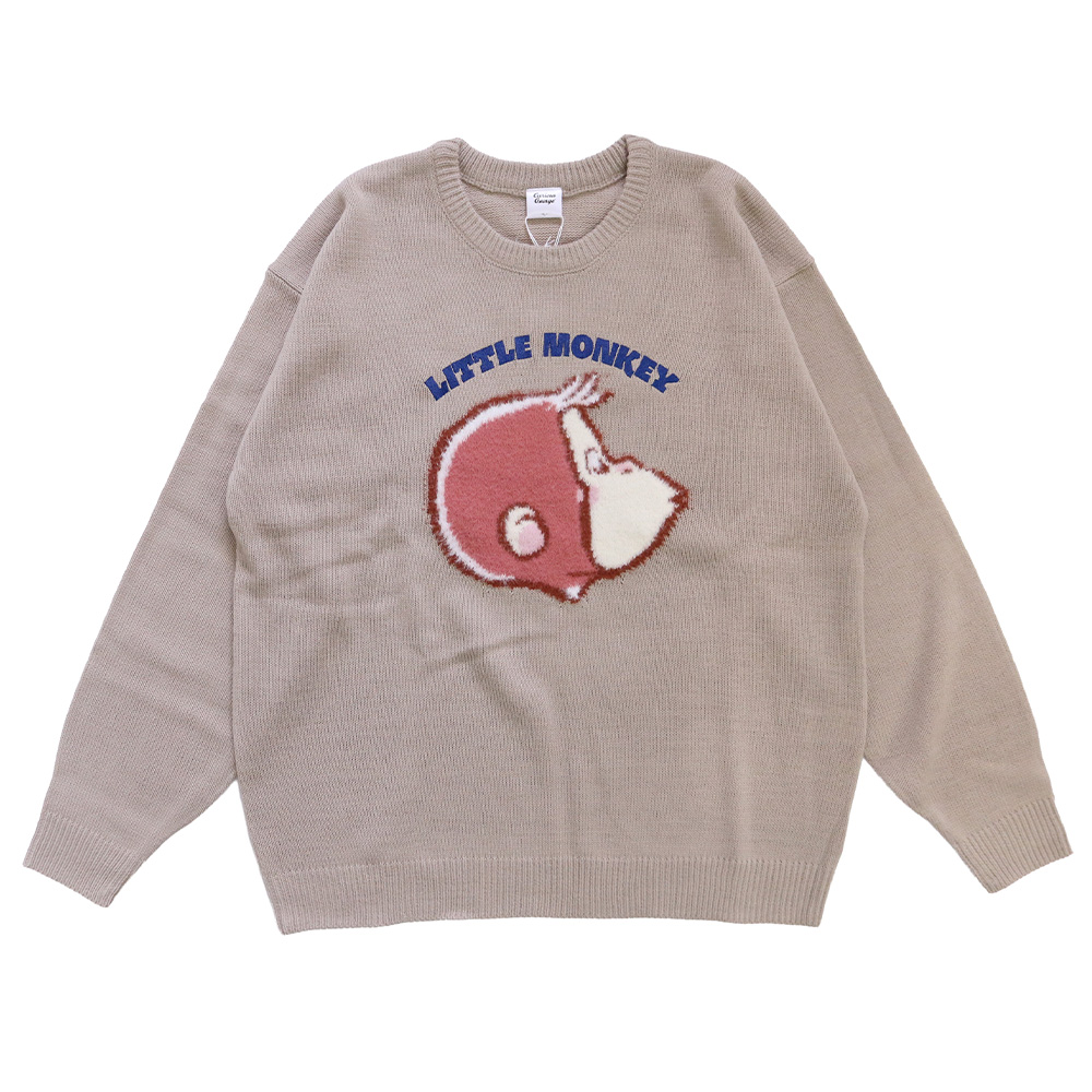 おさるのジョージ 裏起毛クルーネックトレーナー（レディース