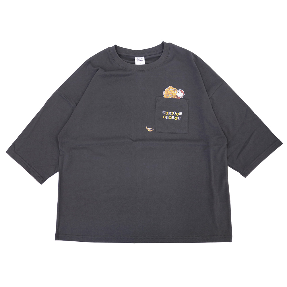 おさるのジョージ 天竺五分袖TシャツWIDE（レディース） - おさるの